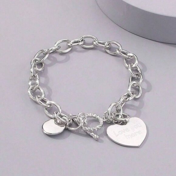 Jewelry - Silver Casual Women's Heart Shaped Bracelet